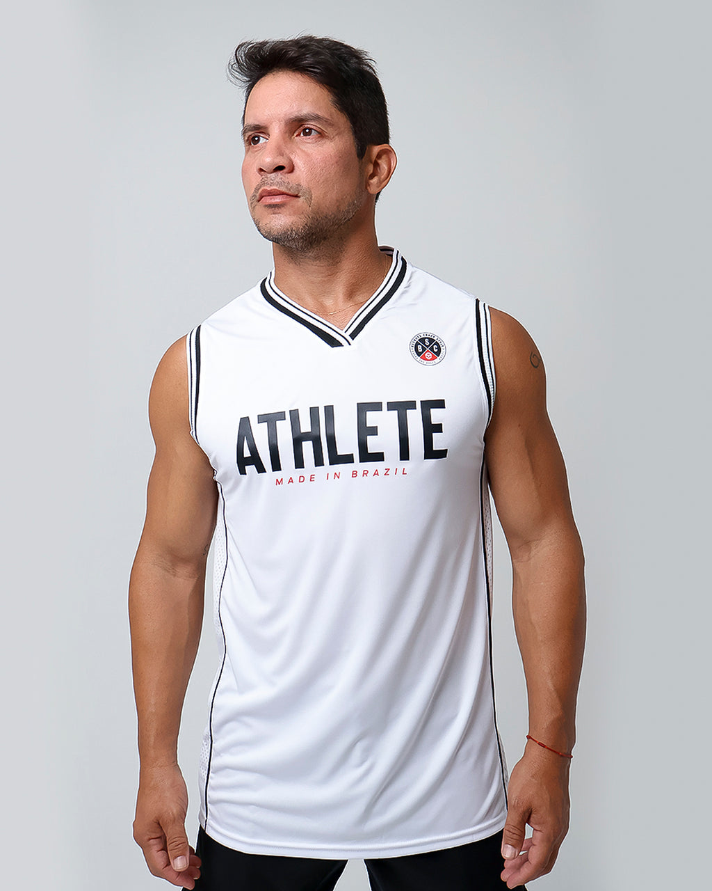 Regata Masc Lateral em Tela - Branco