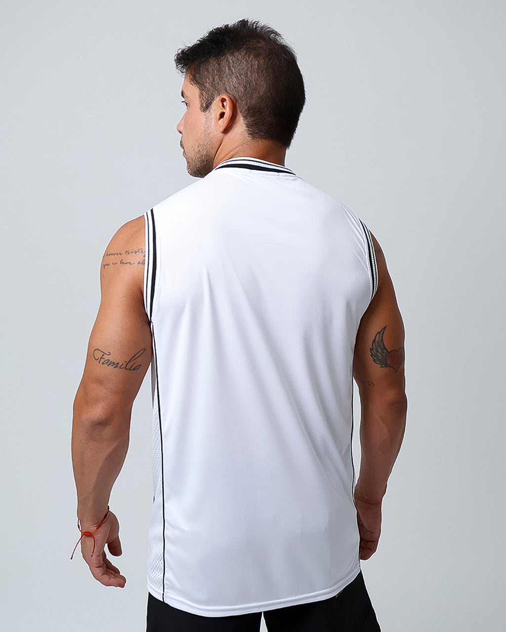 Regata Masc Lateral em Tela - Branco