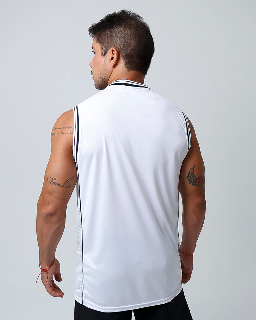 Regata Masc Lateral em Tela - Branco