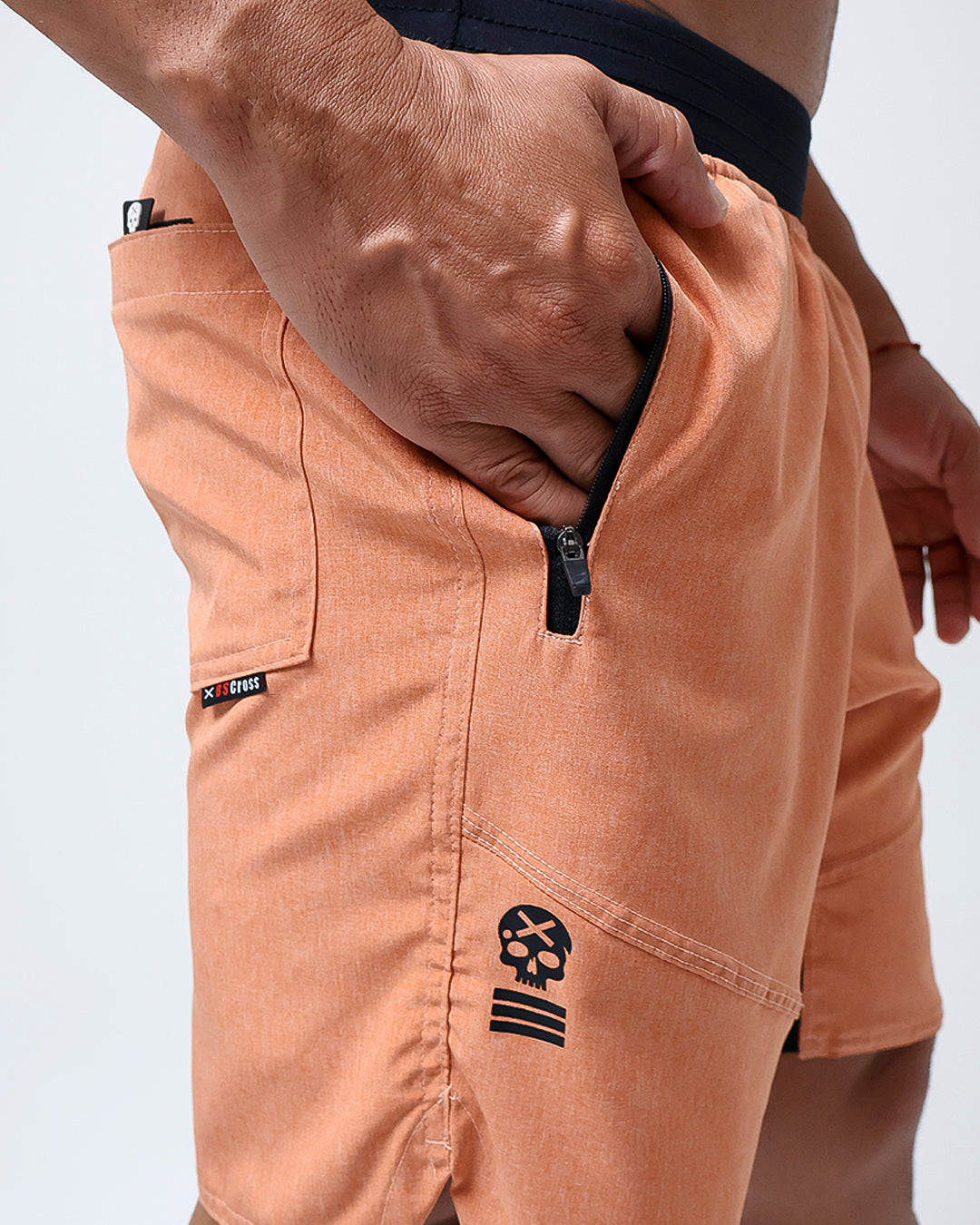 Short Masc c/ Bolso e Zíper - Laranja
