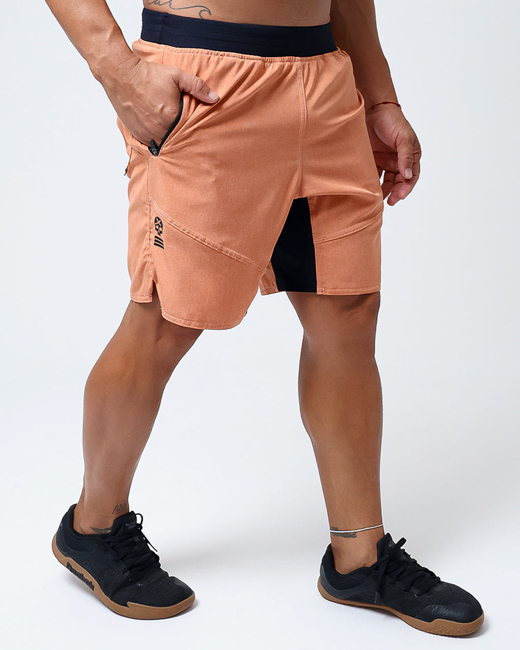 Short Masc c/ Bolso e Zíper - Laranja