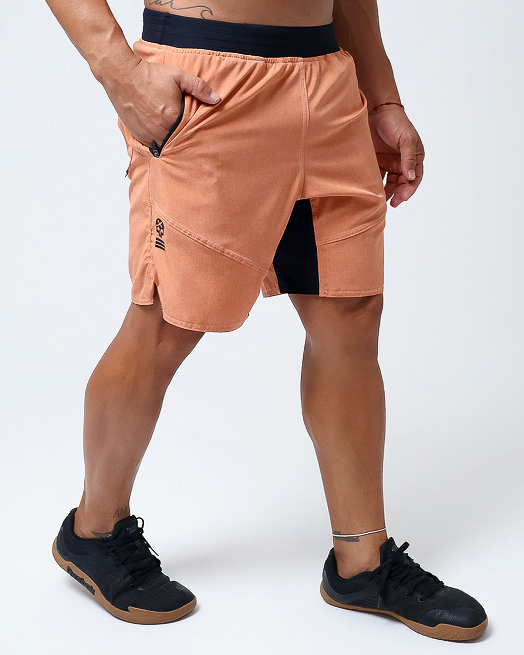 Short Masc c/ Bolso e Zíper - Laranja