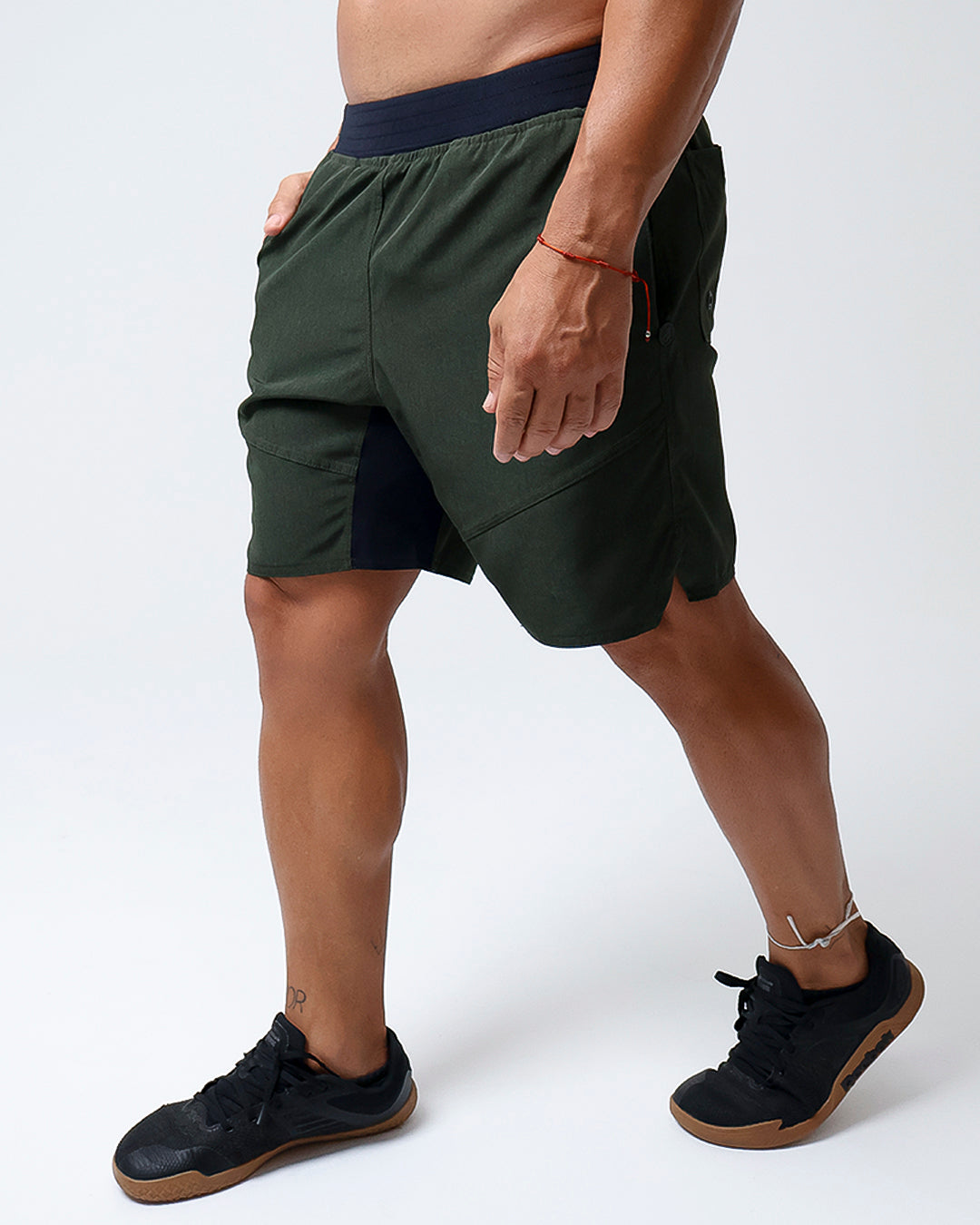 Short Masc c/ Bolso e Zíper - Verde Escuro