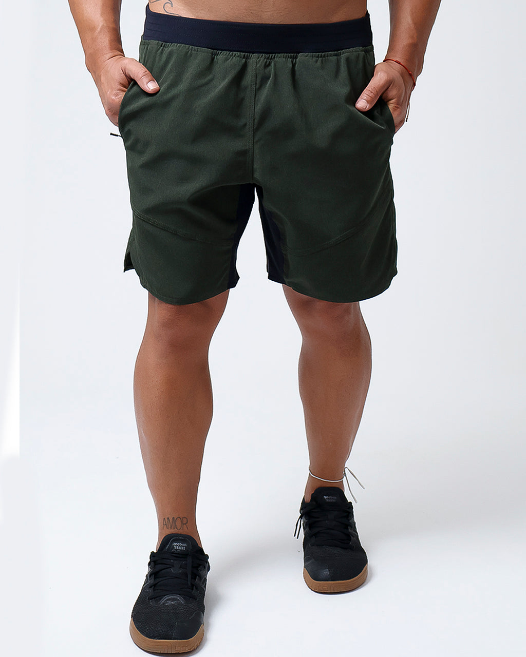 Short Masc c/ Bolso e Zíper - Verde Escuro