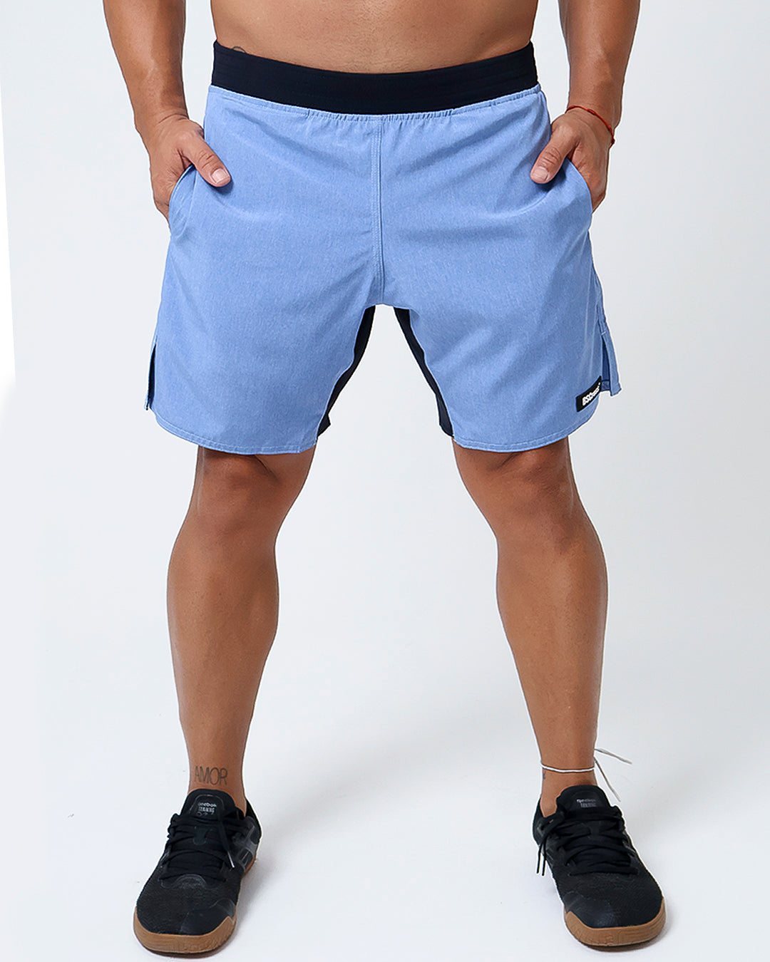 Short Masc Cós Estreito - Mescla Azul