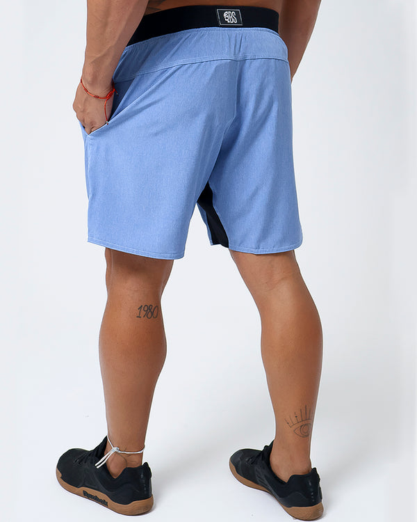Short Masc Cós Estreito - Mescla Azul