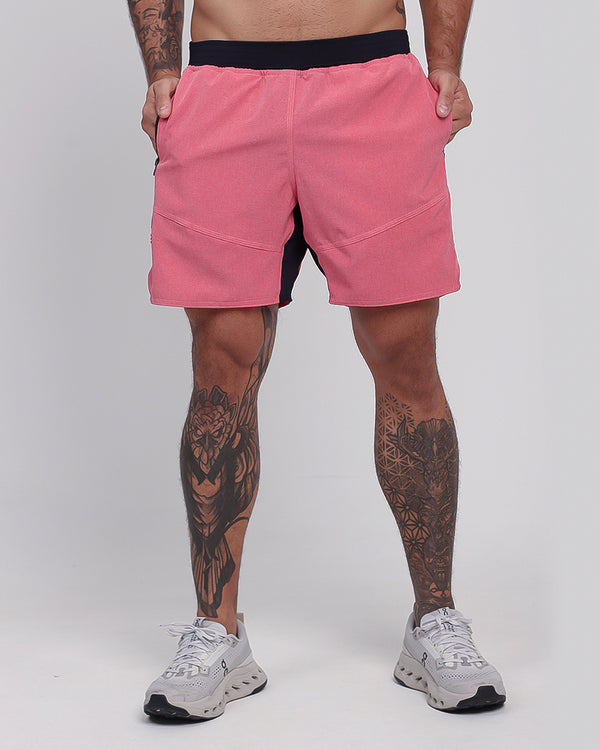 Short curto c/ Bolso e Ziper - Mescla Vermelho