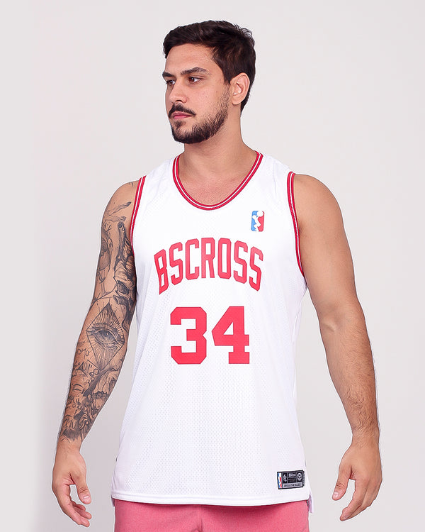 Regata Machão Forrada - Branco/Vermelho