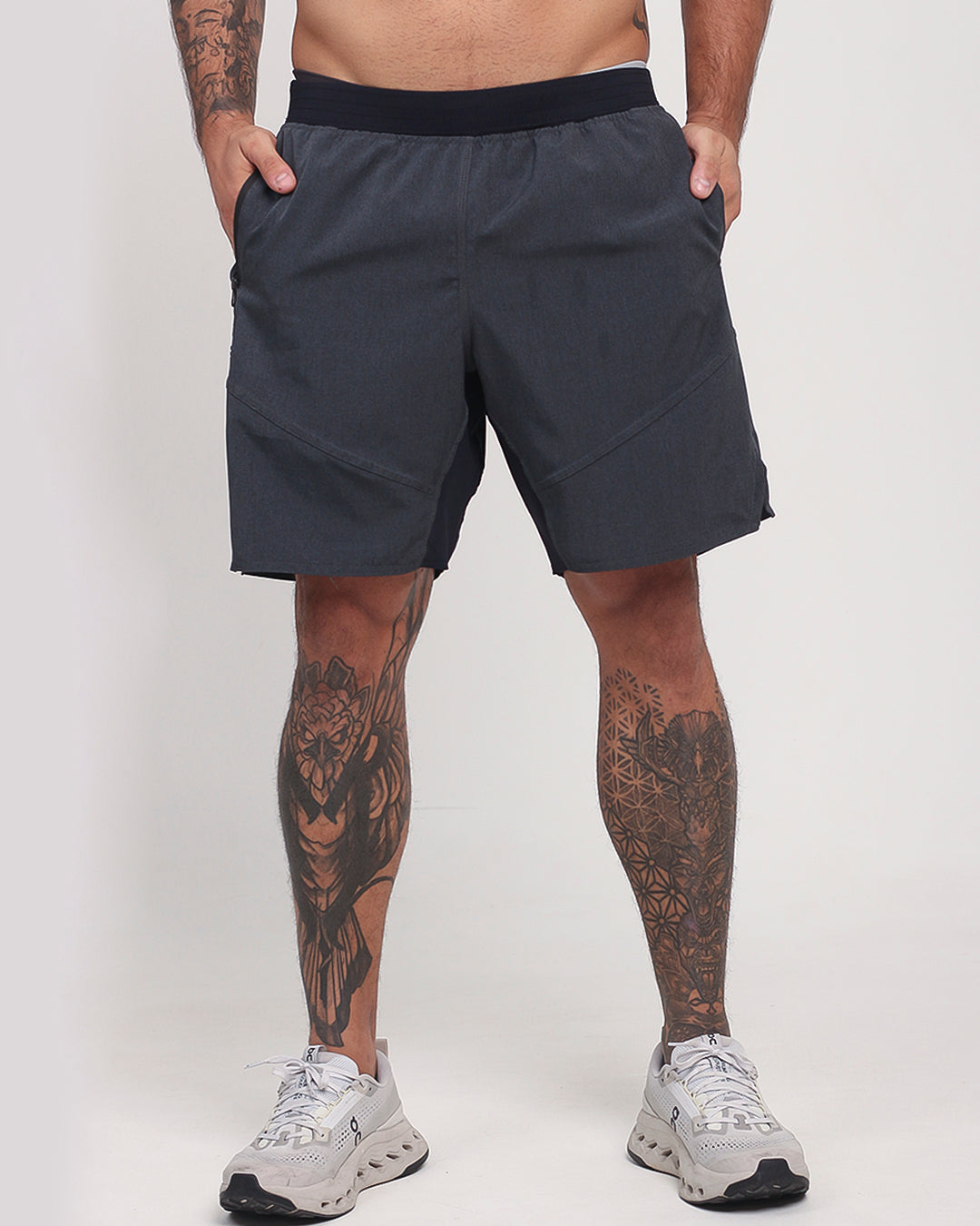 Short Masc c/ Bolso e Zíper - Chumbo