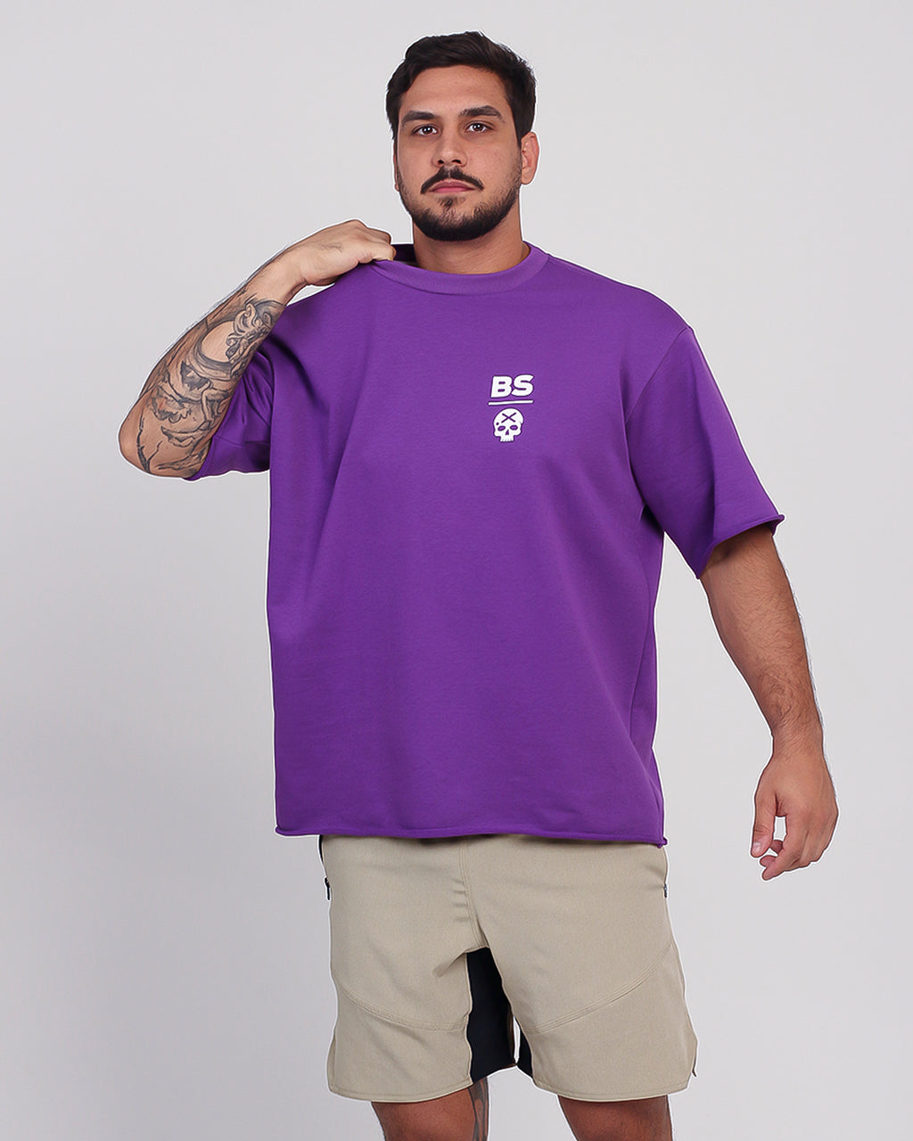 Camisa Big Oversized Skull Love - Roxo Hebe