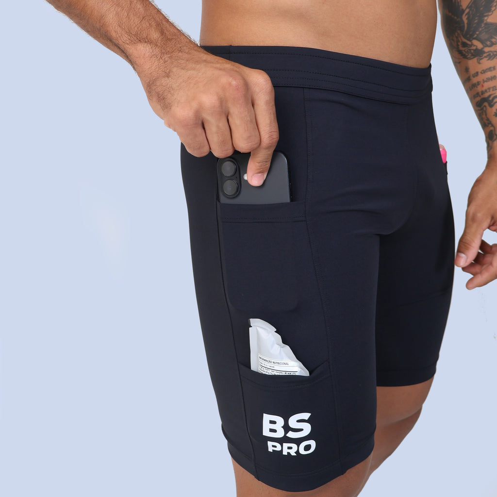 Short Compressão 4 Bolsos BS PRO - Preto
