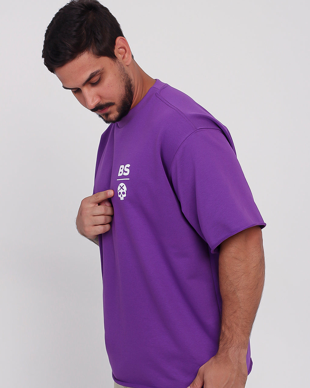 Camisa Big Oversized Skull Love - Roxo Hebe