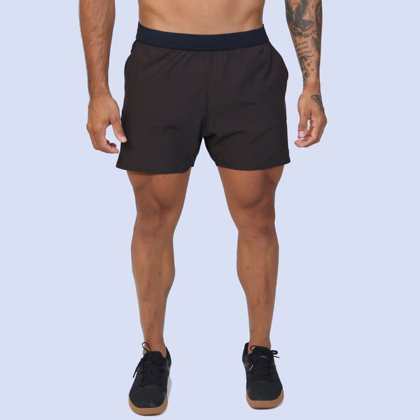 Short Curto c/ Bolso e Zíper - Marrom