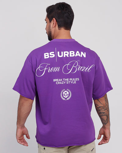 Camisa Big Oversized Skull Love - Roxo Hebe