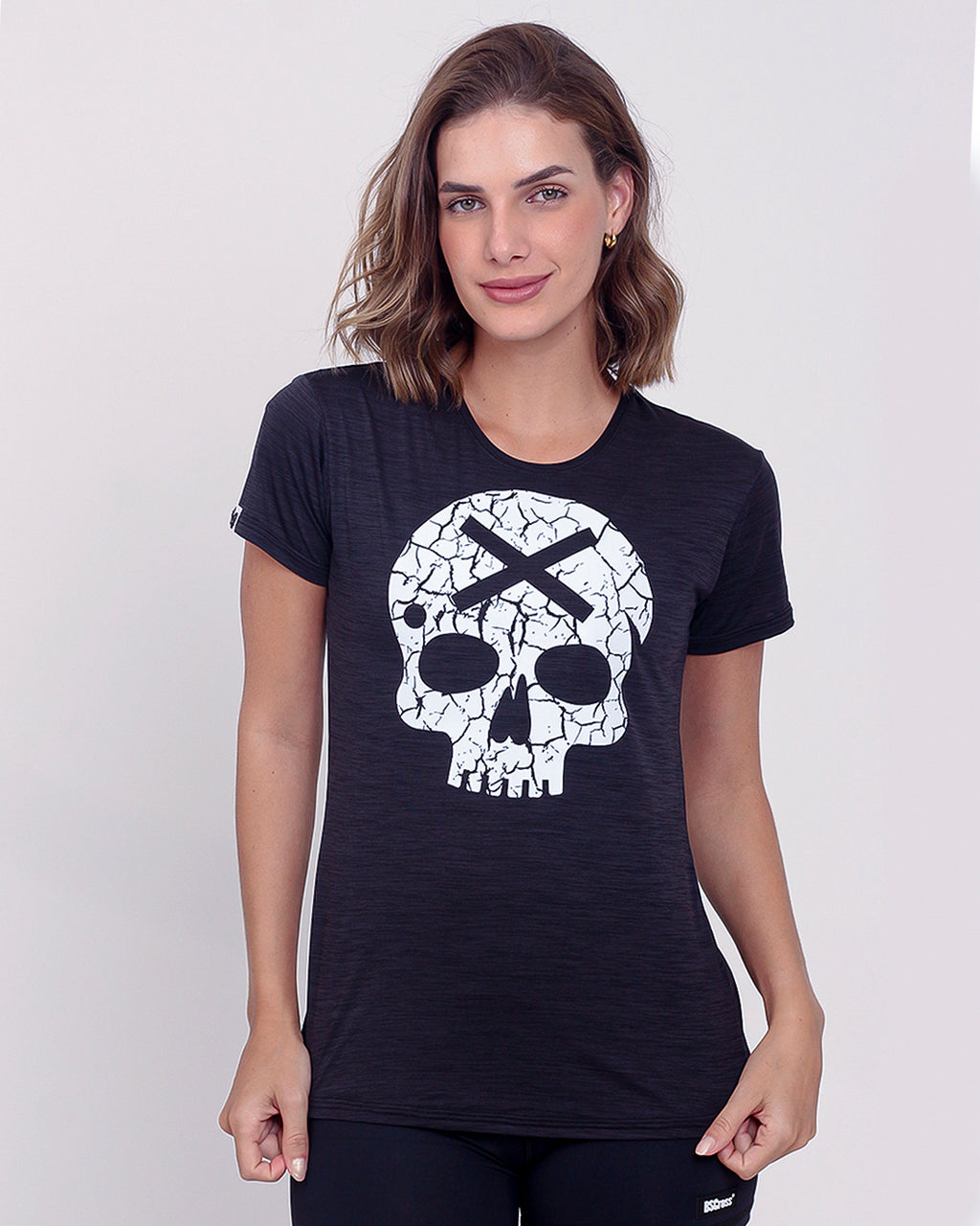 Camiseta Fem Caveira - Preto