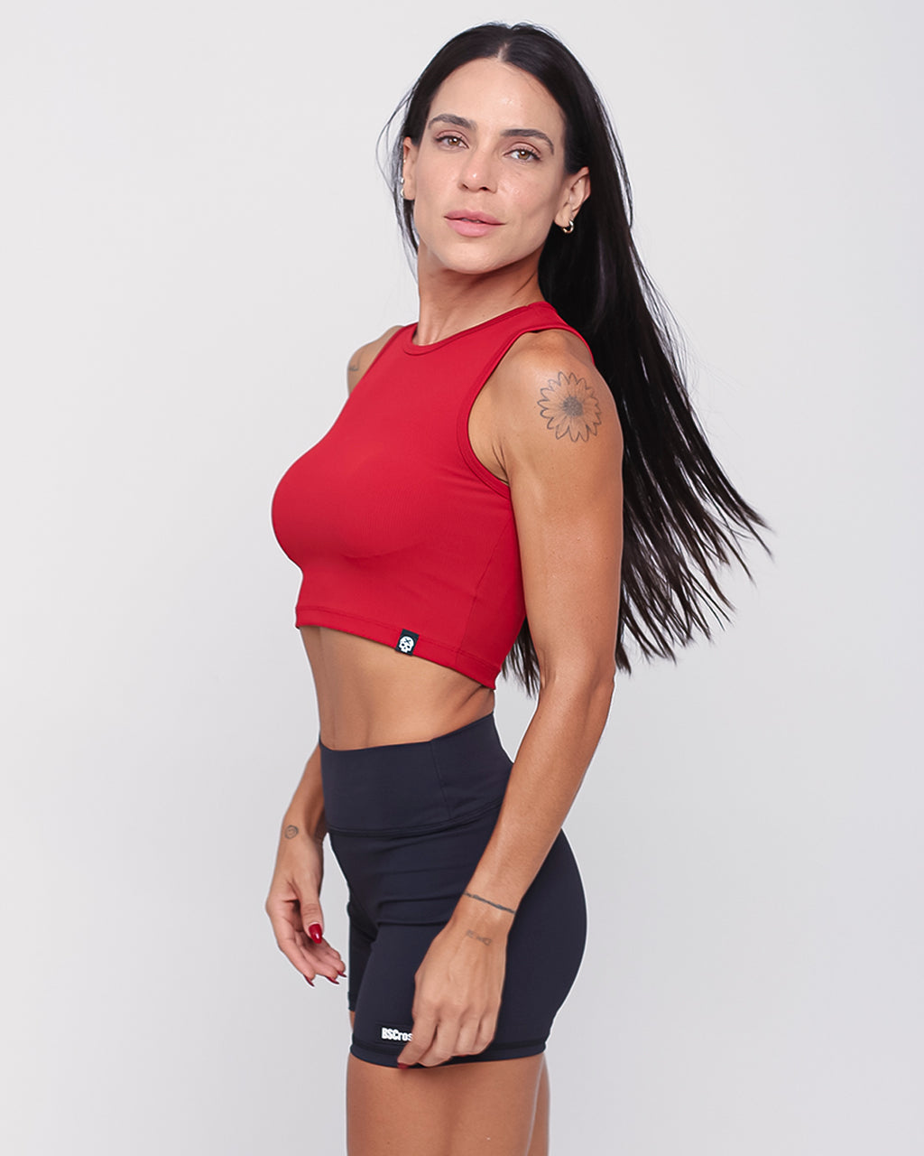 Cropped em Ribana Canelada - Vermelho