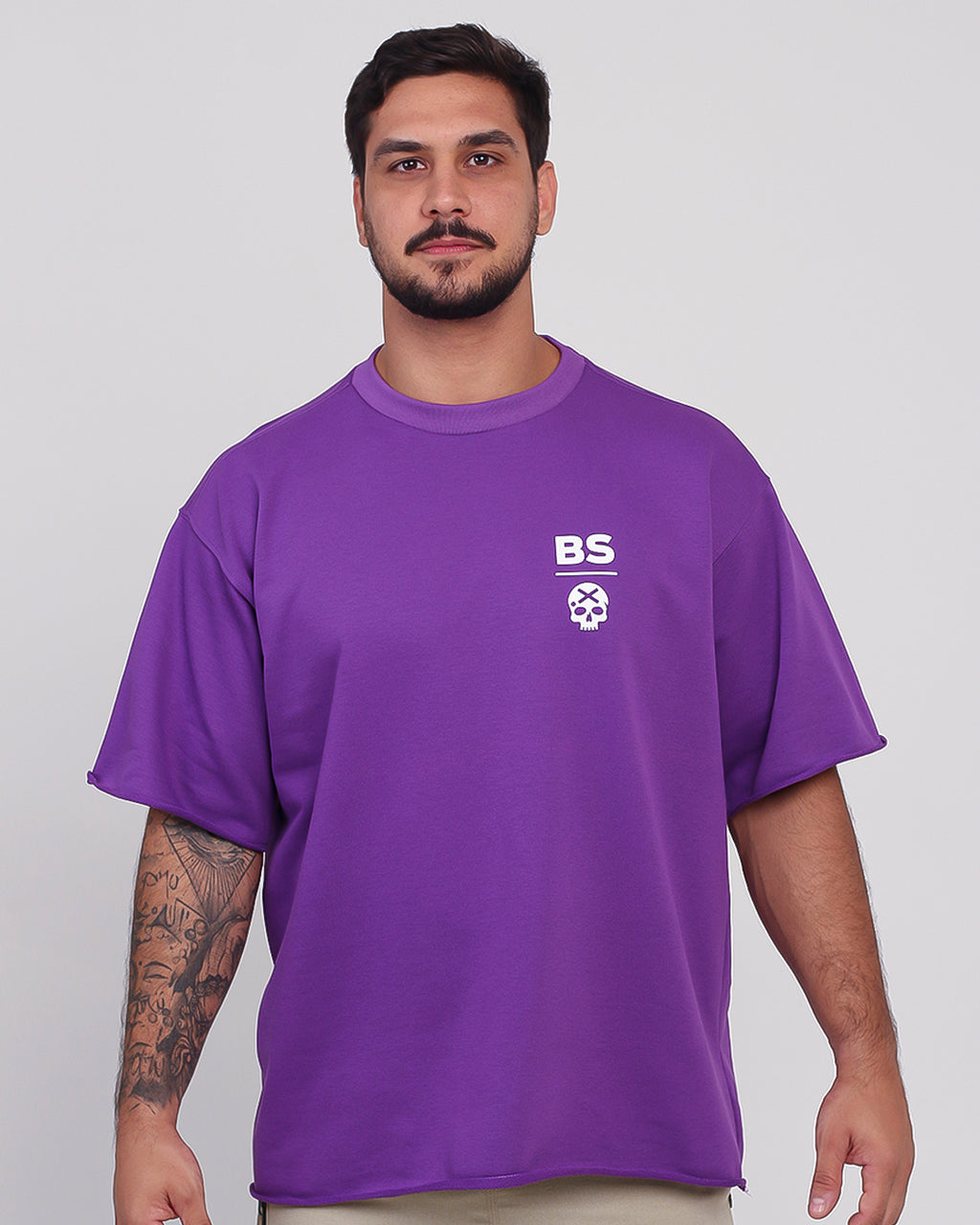 Camisa Big Oversized Skull Love - Roxo Hebe