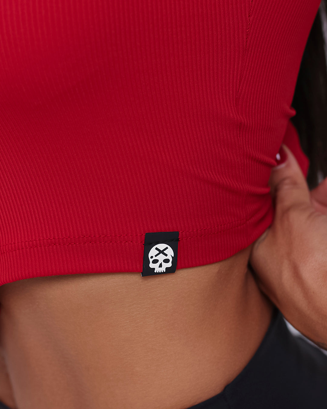 Cropped em Ribana Canelada - Vermelho