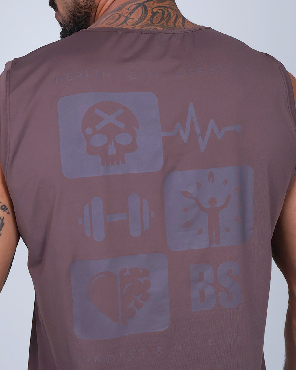 Regata Machão Skull Run - Marron