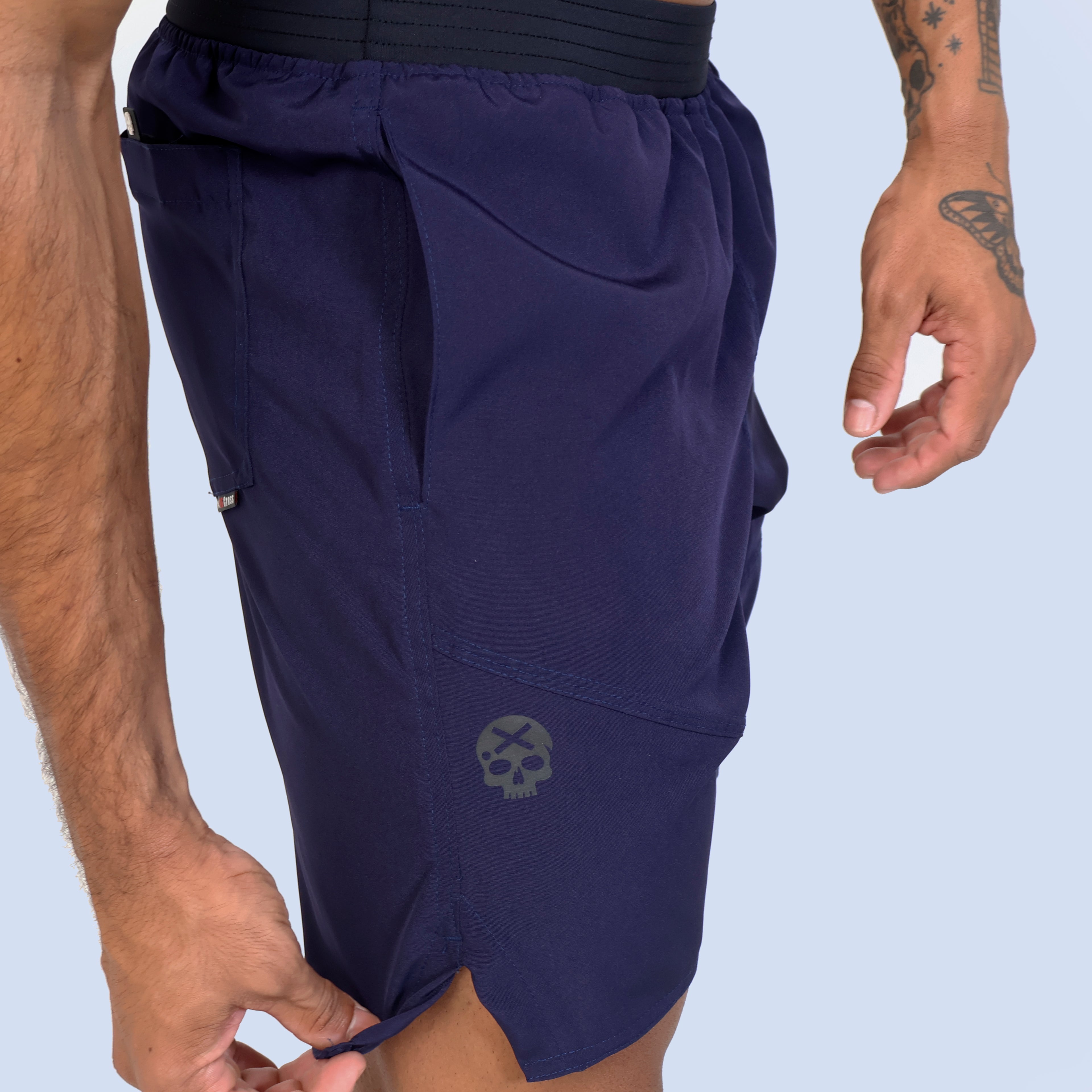 Short c/ Bolso e Recortes - Marinho