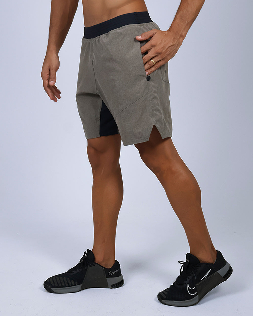 Short Masc c/ Bolso e Zíper - Concreto