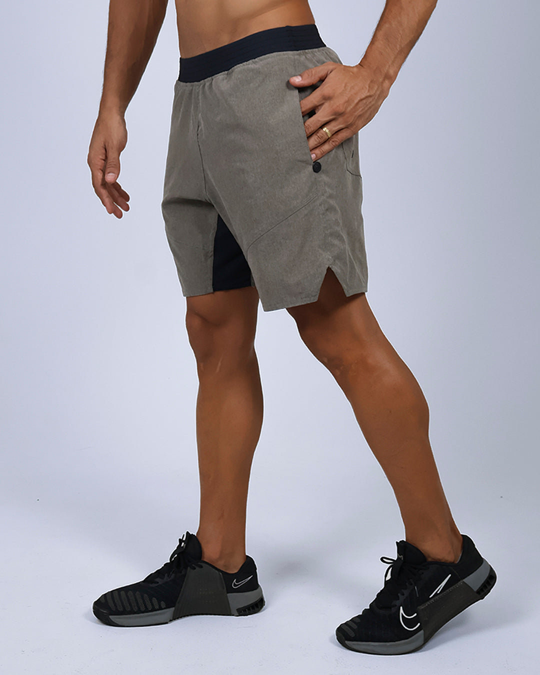 Short Masc c/ Bolso e Zíper - Concreto