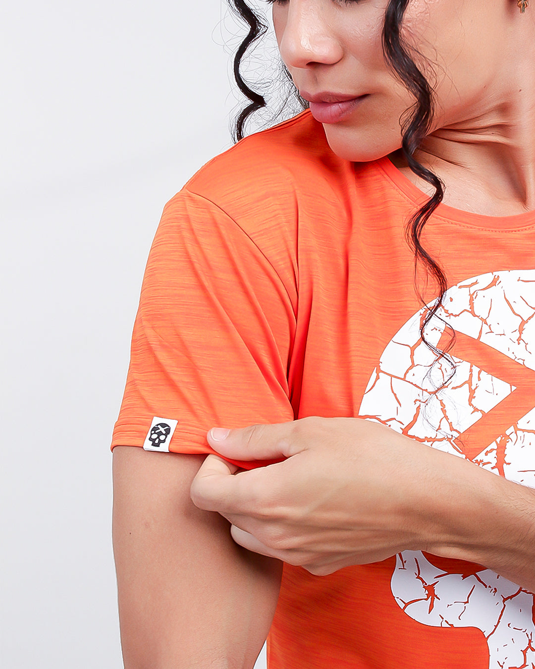 Camiseta Fem Caveira - Laranja