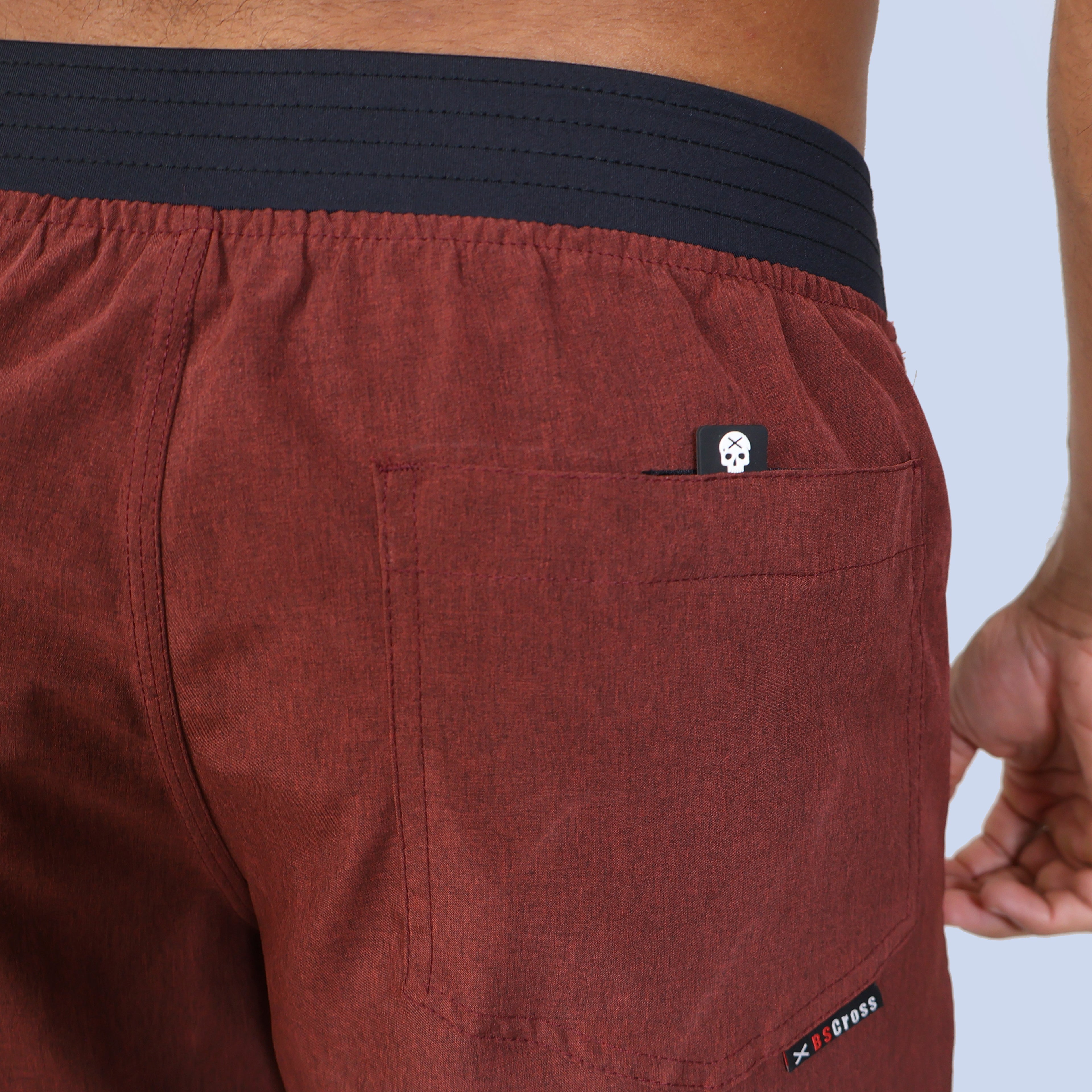 Short c/ Bolso e Recortes - Mescla Vinho