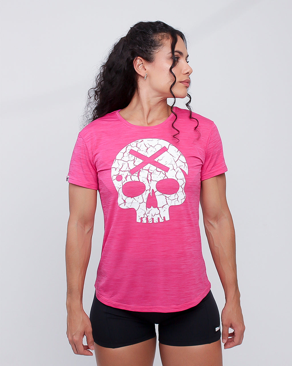 Camiseta Fem Caveira - Rosa