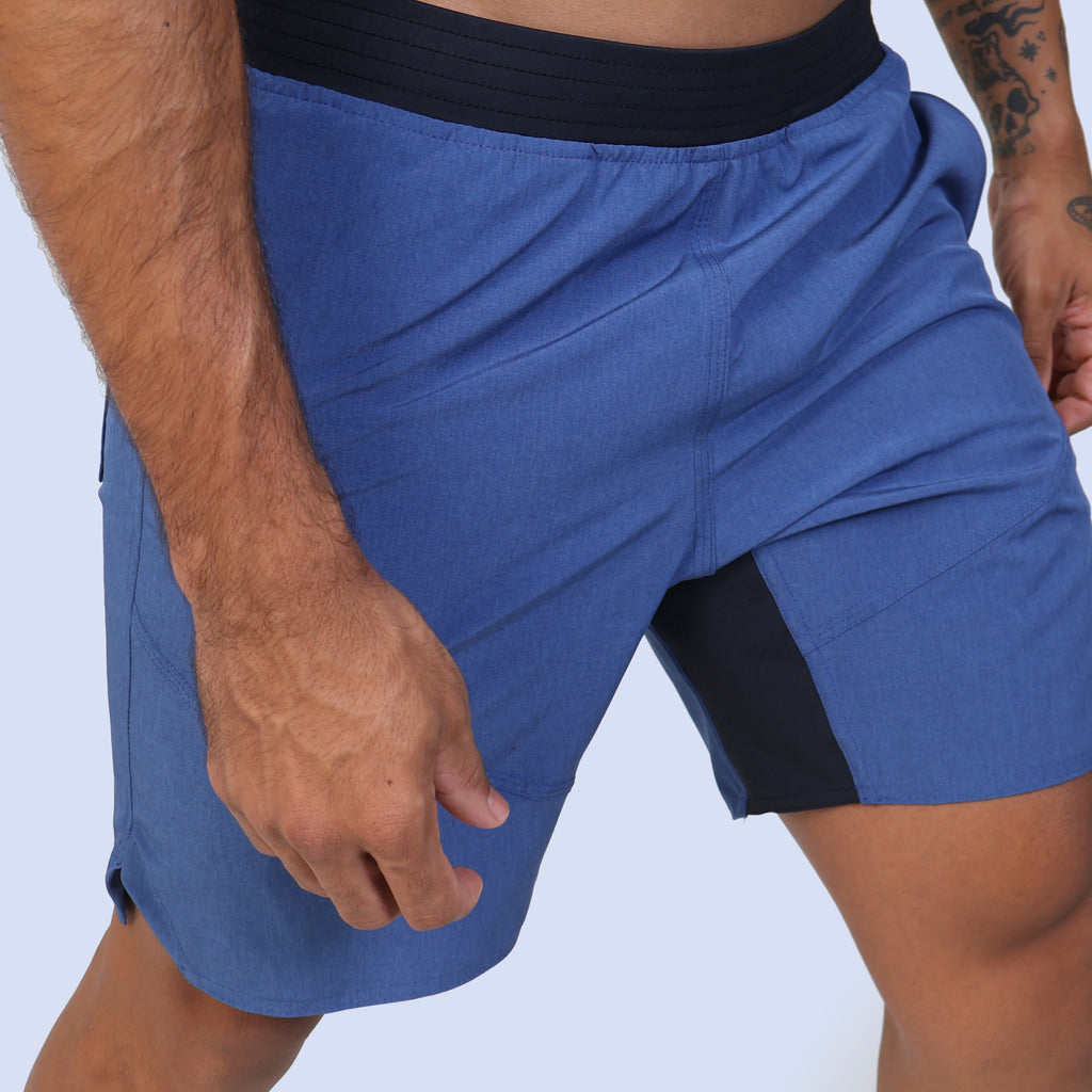 Short c/ Bolso e Zíper - Marinho Mescla