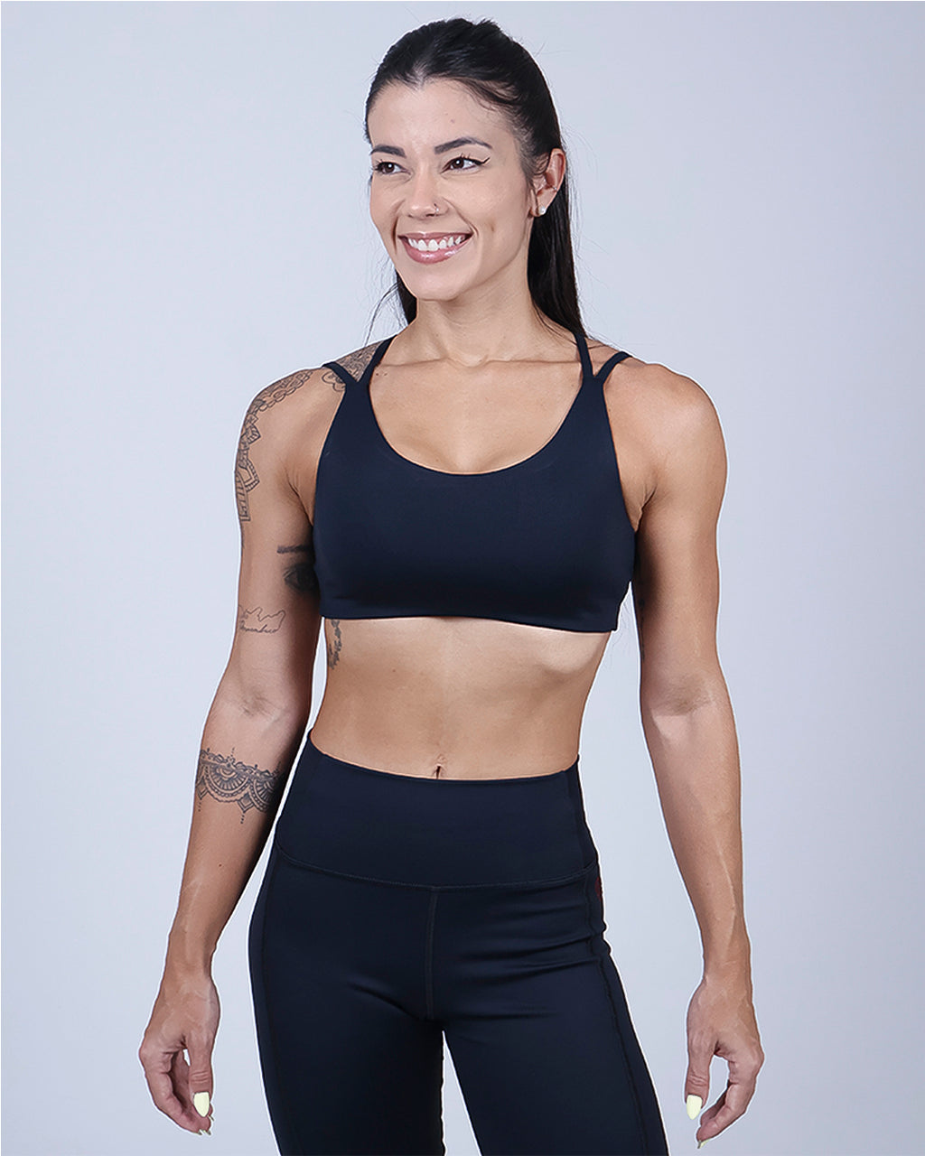 Top Alça Dupla Cruzada - Preto