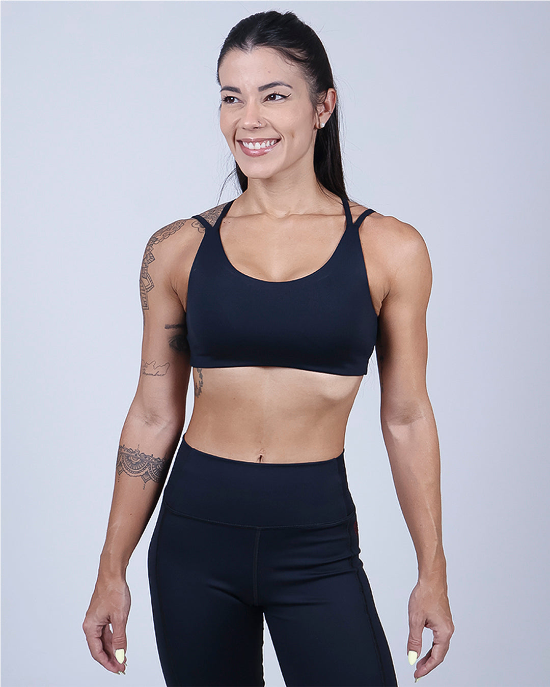 Top Alça Dupla Cruzada - Preto