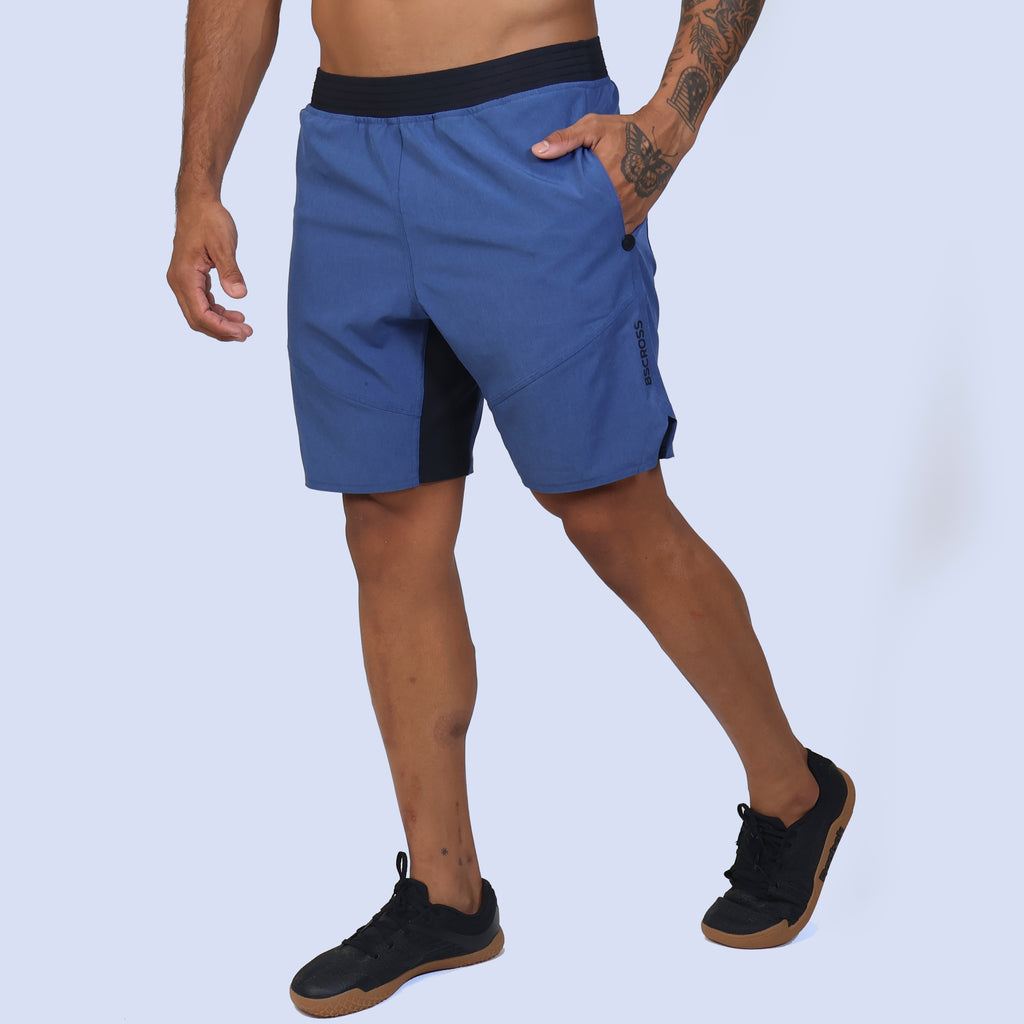 Short c/ Bolso e Zíper - Marinho Mescla