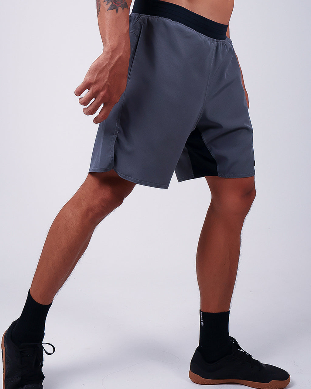 Short Masc c/ Short Térmico - Chumbo
