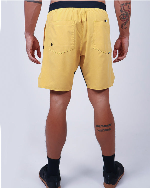Short Masc c/ Bolso e Zíper - Amarelo