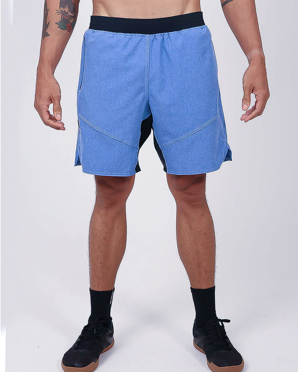 Short Masc c/ Bolso e Zíper - Mescla Azul