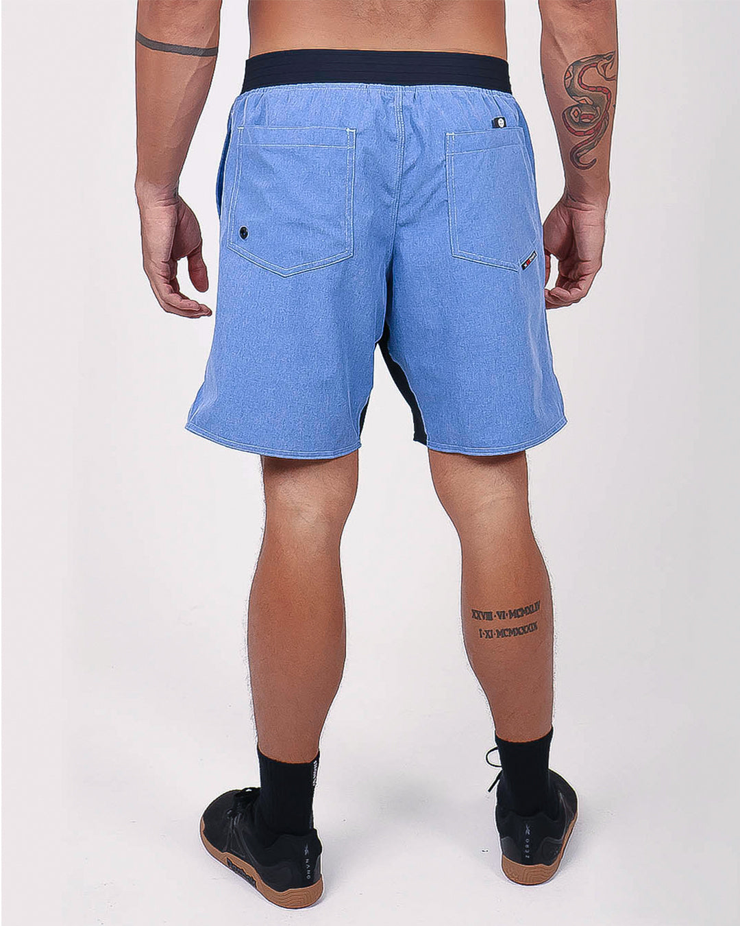 Short Masc c/ Bolso e Zíper - Mescla Azul