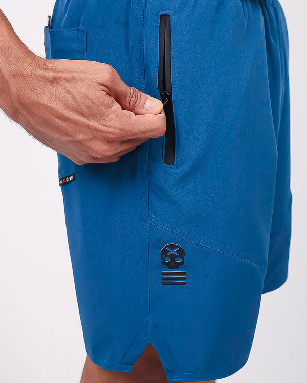 Short Masc c/ Bolso e Zíper - Azul Petróleo