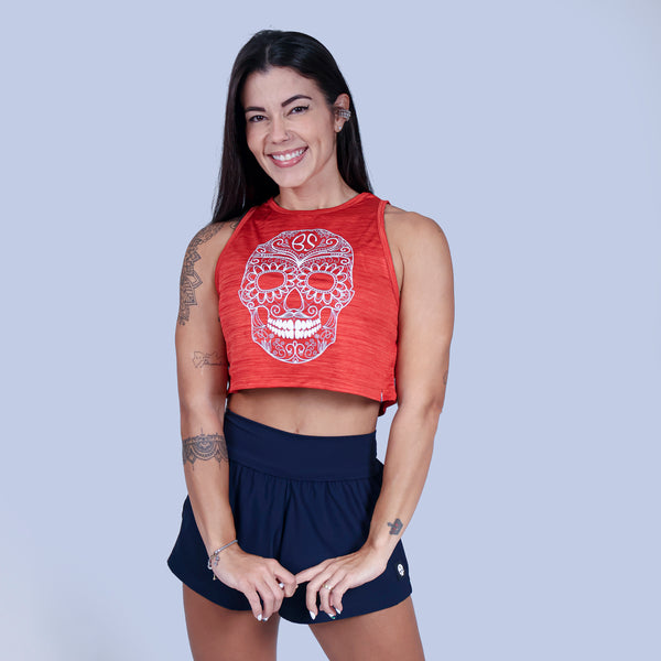 Cropped Caveira Mexicana - vermelho