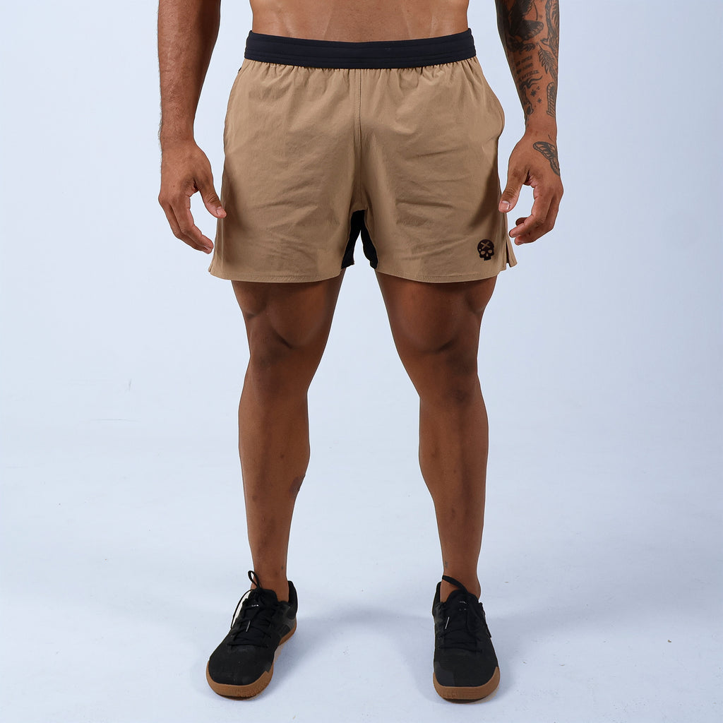 Short Masc Curto c/ Bolso e Zíper - Khaki