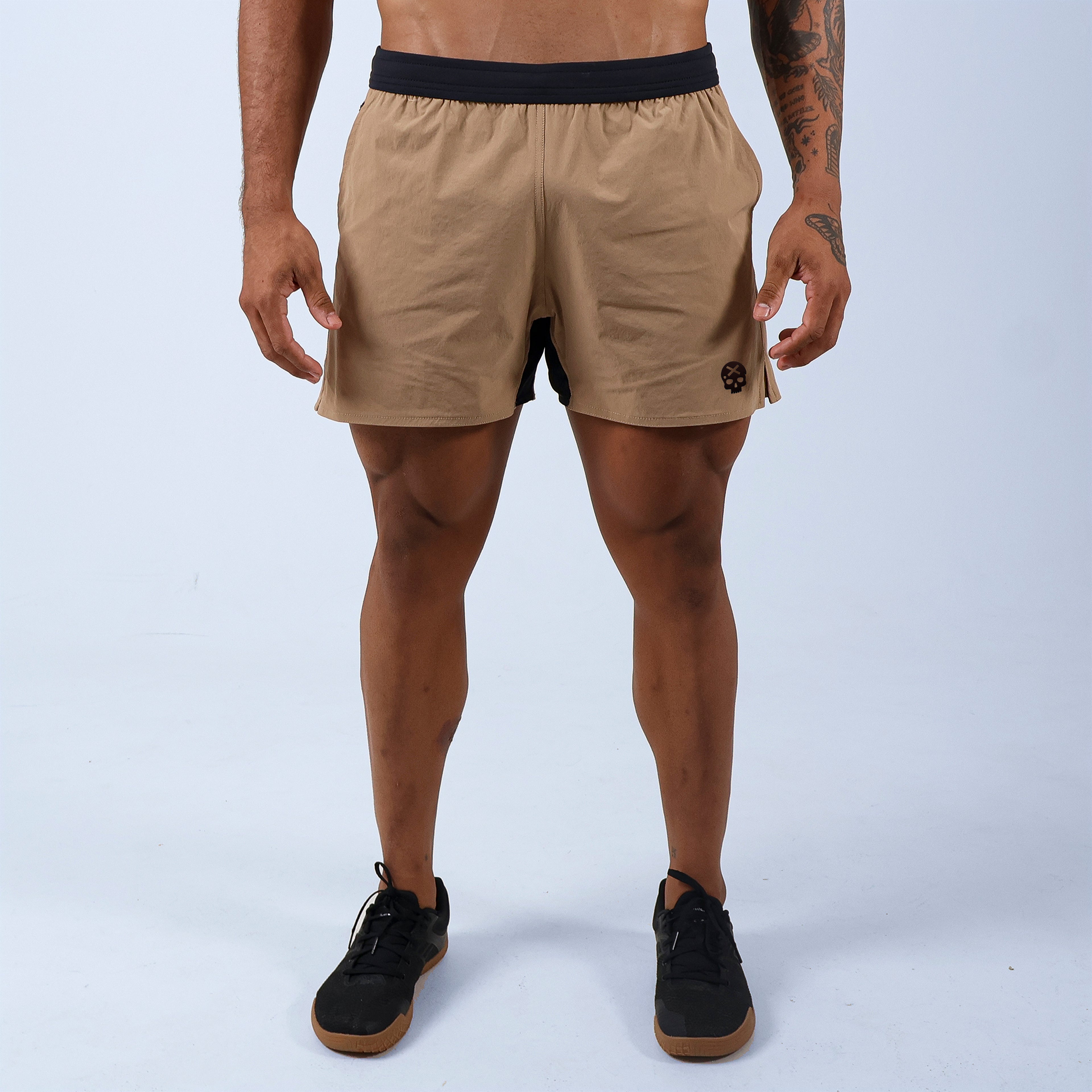 Short Masc Curto c/ Bolso e Zíper - Khaki