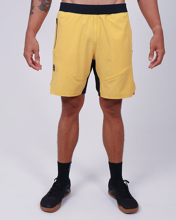 Short Masc c/ Bolso e Zíper - Amarelo