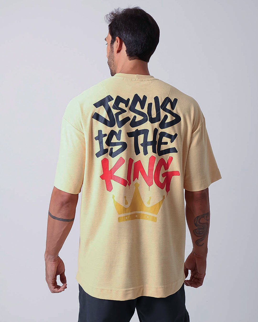 Big Oversized Jesus is The King - Bege