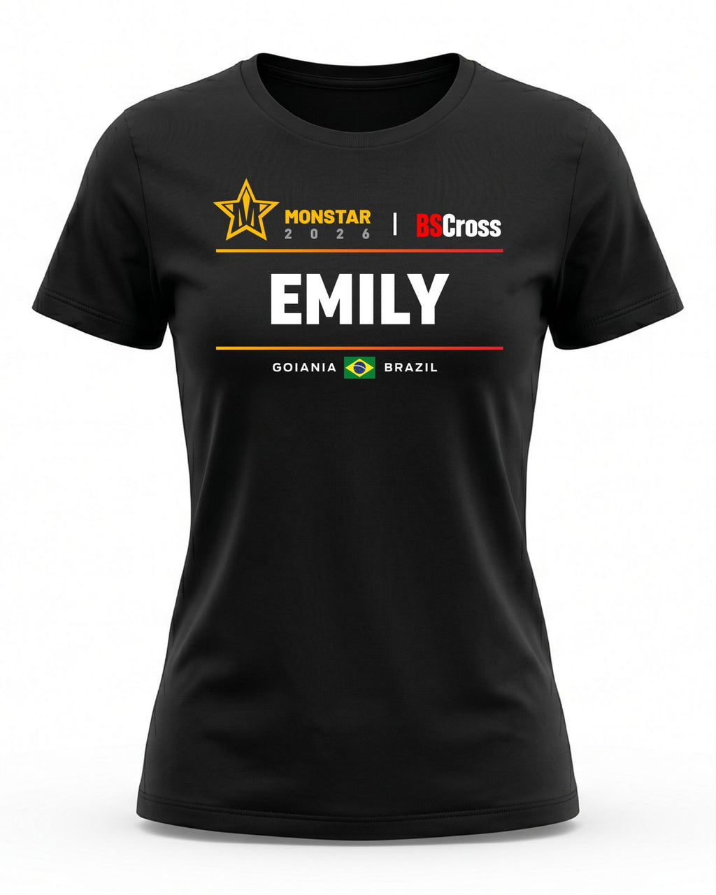 Camiseta Feminina Personalizável - Monstar - BSCross - Preta