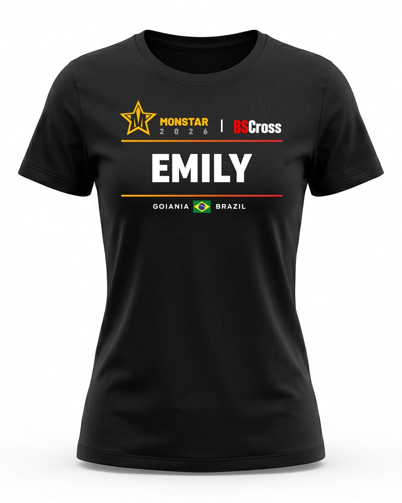 Camiseta Feminina Personalizável - Monstar - BSCross - Preta