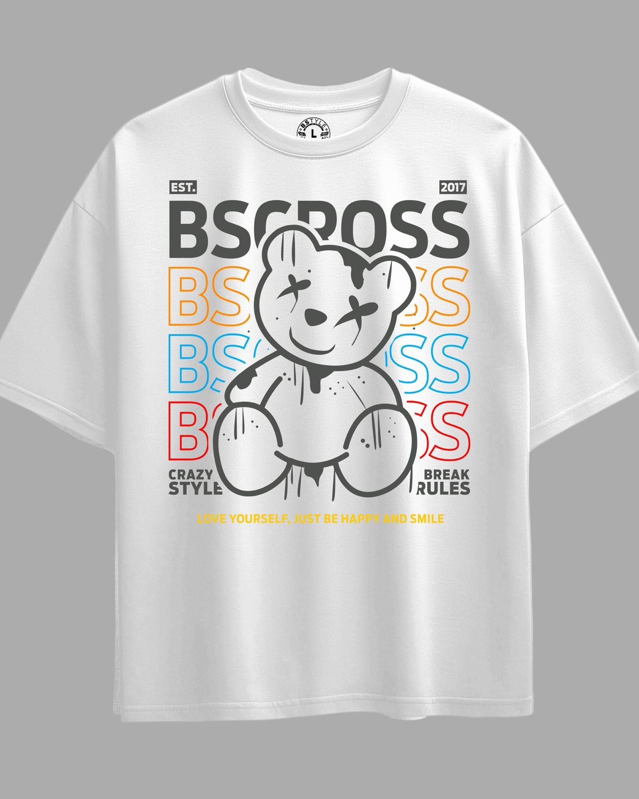 Oversized Exclusive - Ursinho Colorido Branca