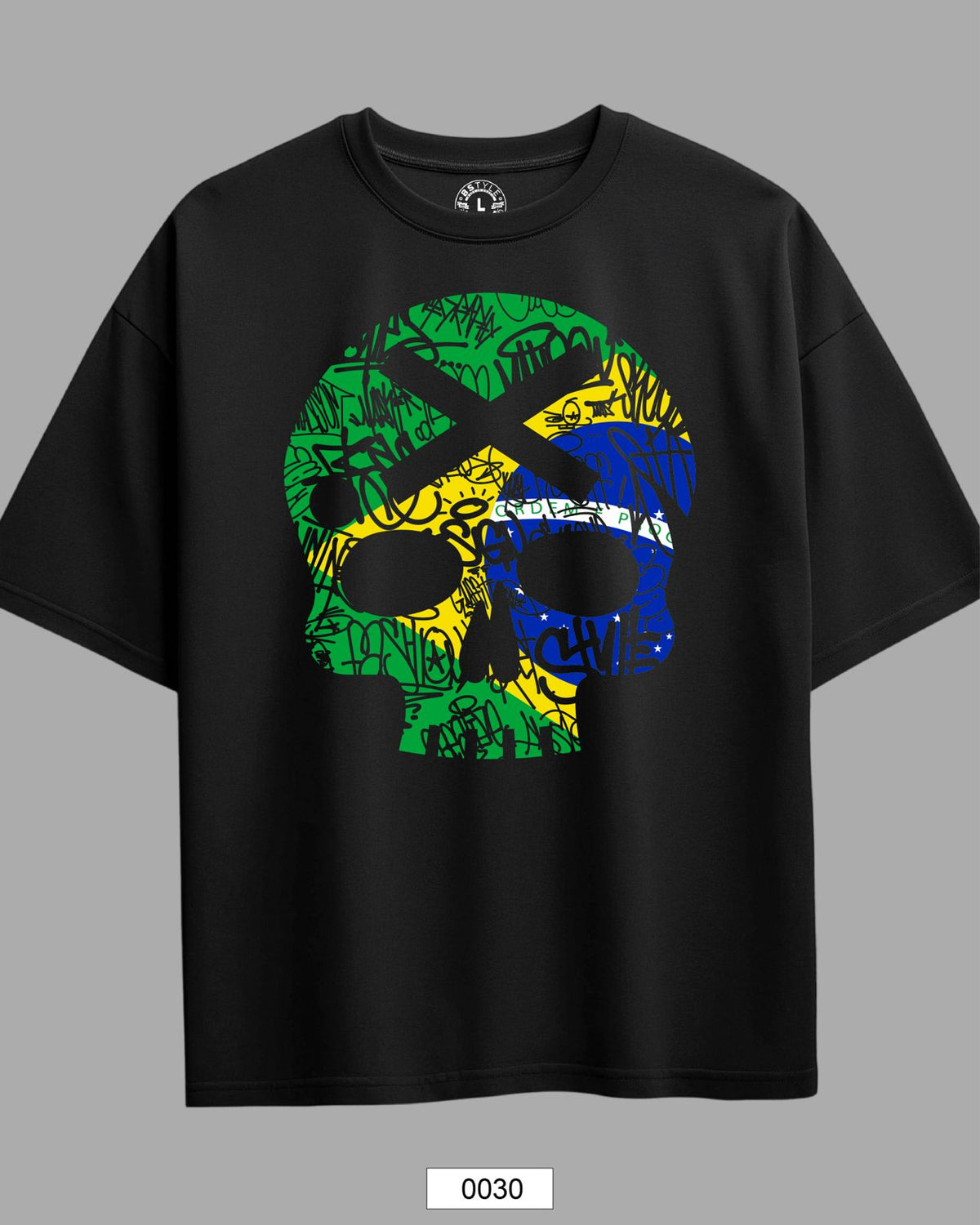 Oversized Exclusive - Caveira Brasil Preta