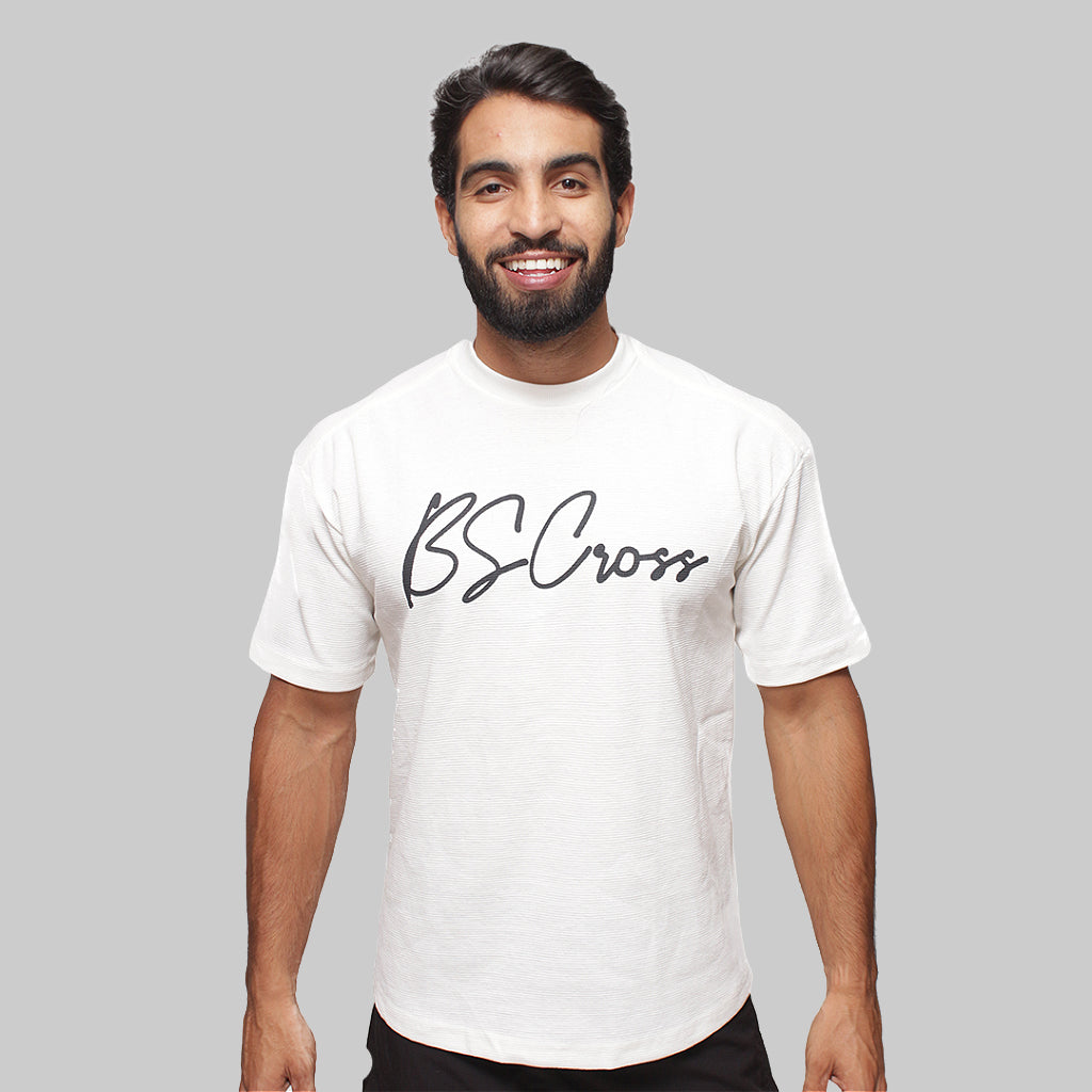 Camiseta Mas. Big Oversized BS Assinatura - Off White