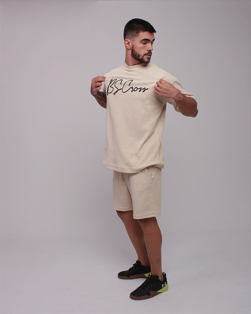 Conjunto Masc  Tricot Bscross - Bege