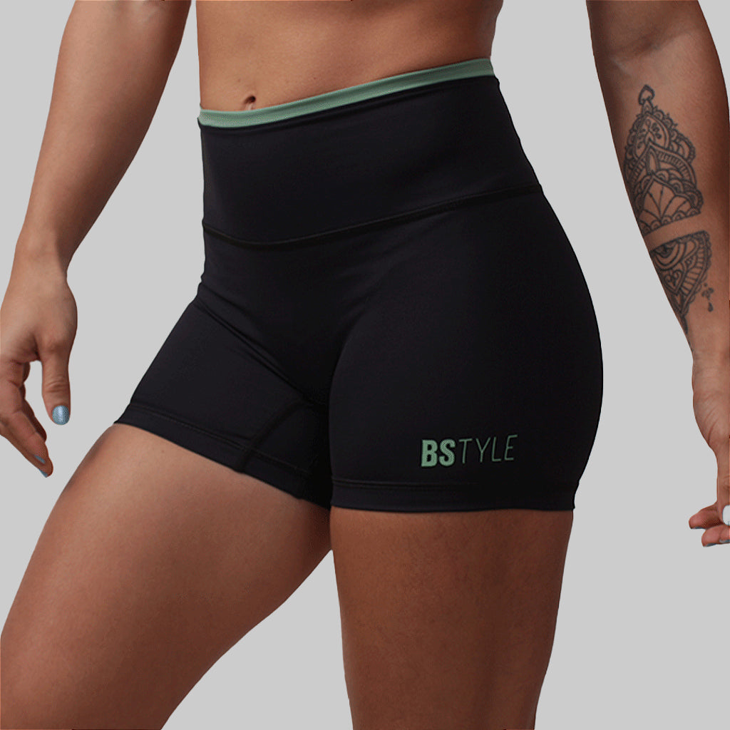 Short fem. Bs  Inter Sem Costura  - Preto / Verde
